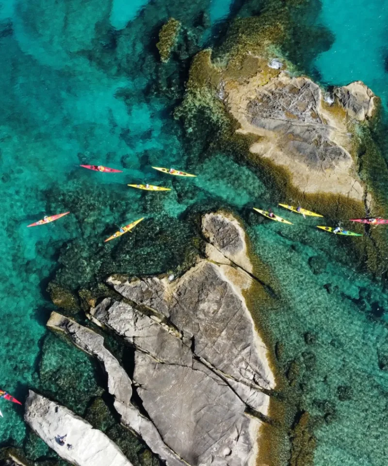 Sea kayaking adventure tour in the turquoise waters of Milos